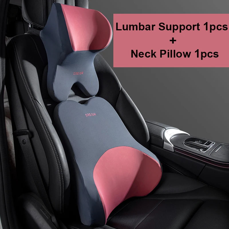 Car Lumbar & Neck Support Pillow Set