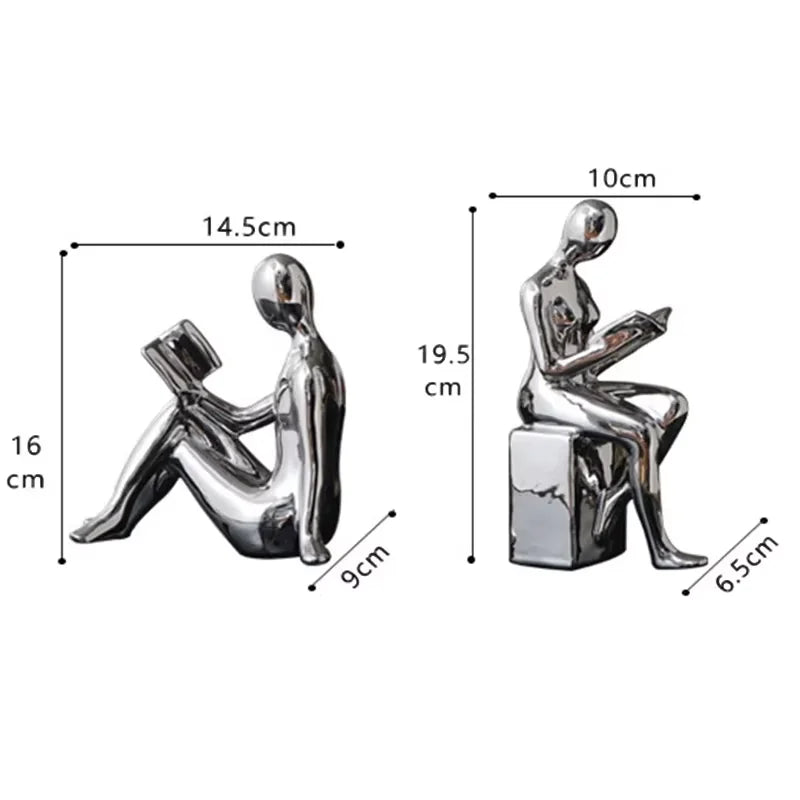 Ceramic Girl Figure Bookends – Set of 2 Decorative Book Stoppers