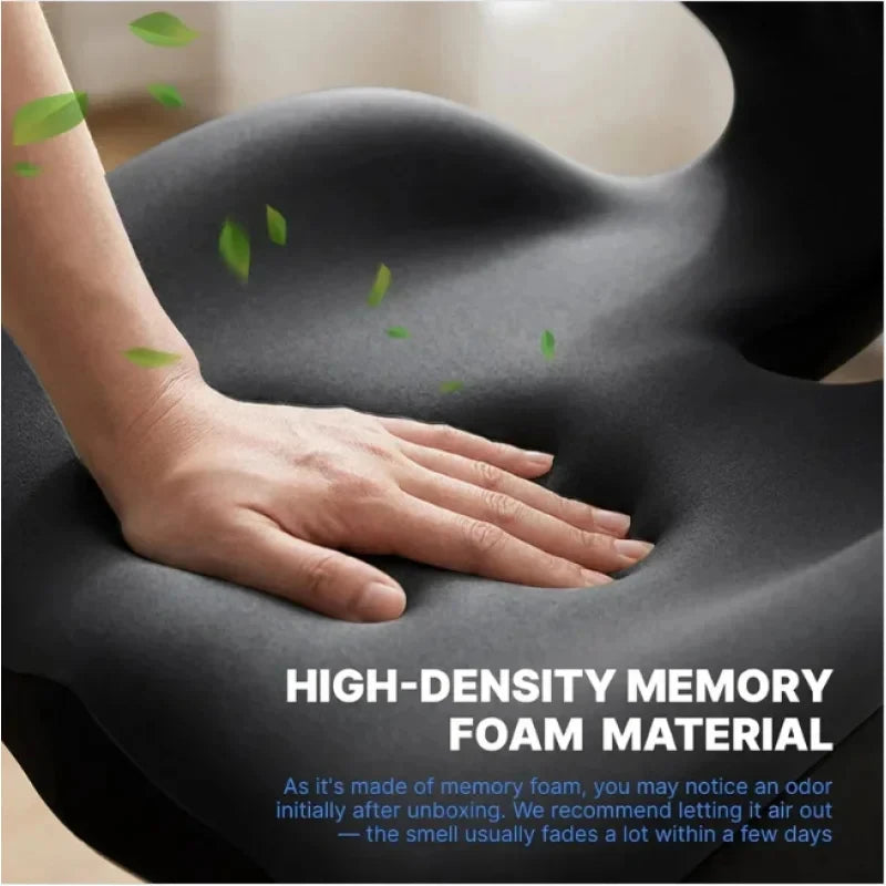 Ergonomic Memory Foam Seat Cushion with Lumbar Support Orthopedic Back Tailbone Sciatica Pain Relief for Office Chair Car