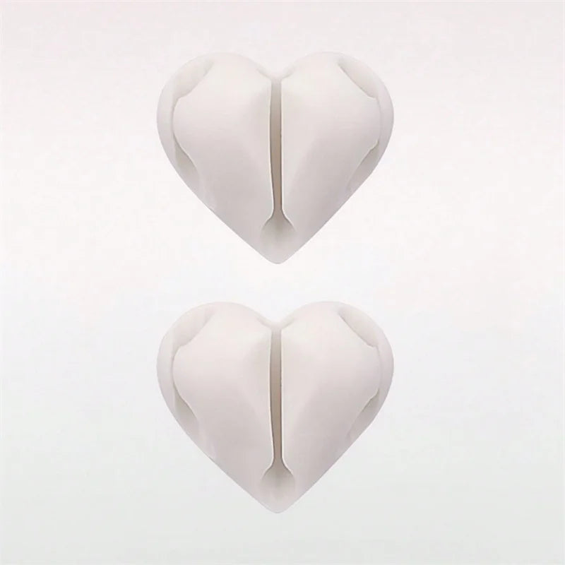 Heart-Shaped Cable Winder & Clip – Cord Organiser (2/4 Pack)