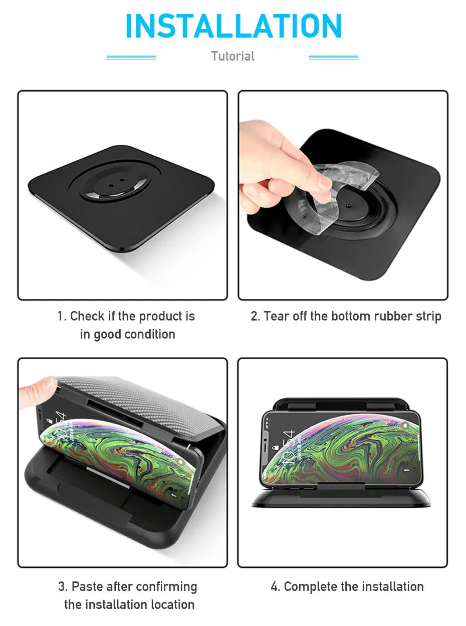 Universal Dashboard Car Phone Holder – Anti-Slip Silicone Suction Mount