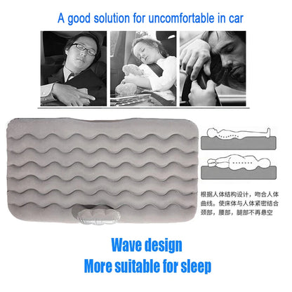 Car Inflatable Travel Mattress Bed – Back Seat Sleeping Mat with Pillows