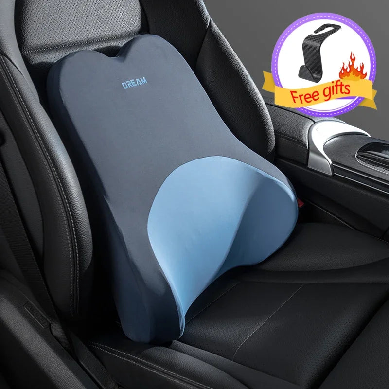 3D Memory Foam Car Headrest & Lumbar Support Pillow