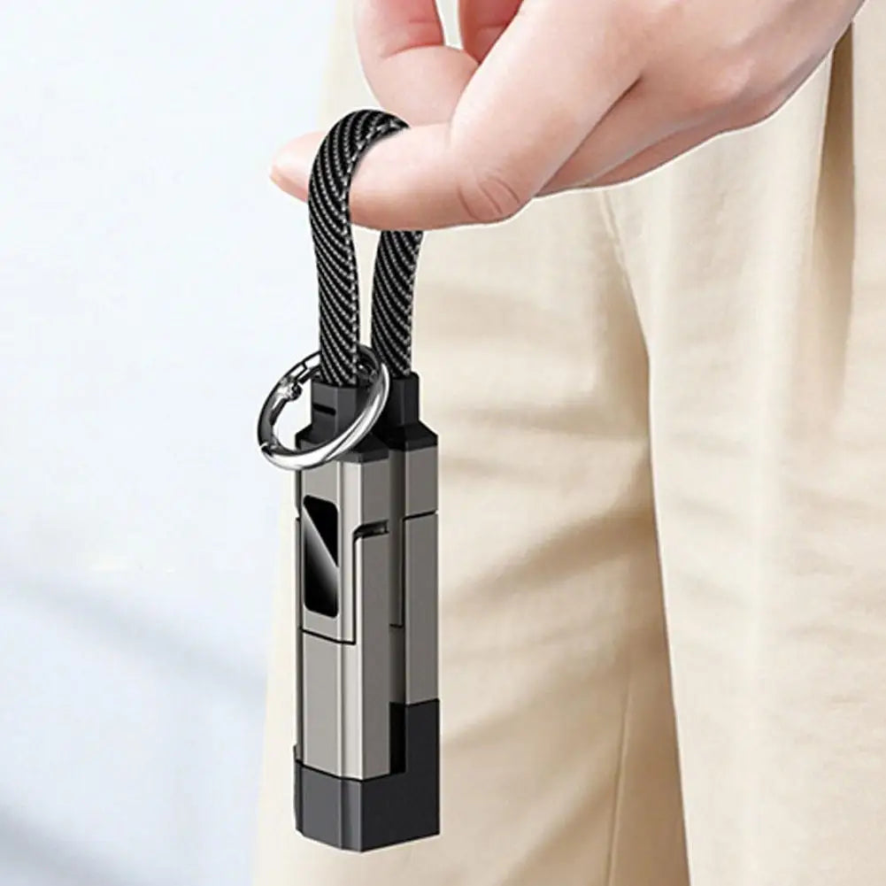 4-in-1 Keychain Charging Cable with LED Display – USB-C Fast Charge