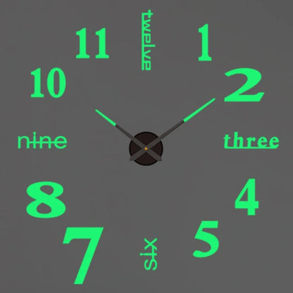 Large 3D Luminous Acrylic Wall Clock – DIY European Style