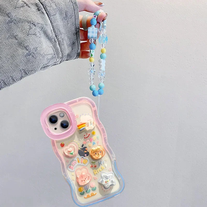 Bead Bracelet Chain Phone Holder Case For iPhones