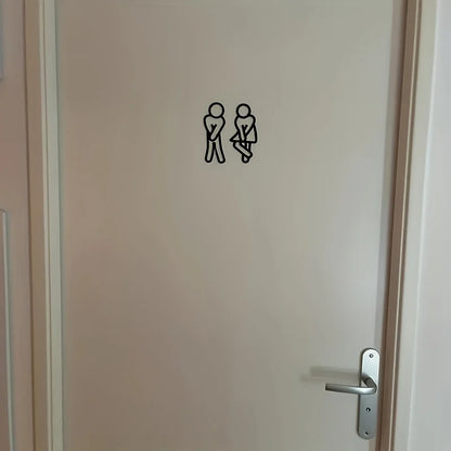 Funny Bathroom Door Sign – Acrylic Restroom Wall Sticker