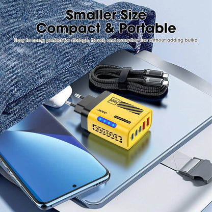 5 Port GaN USB C Charger 240W PD Fast Charger Phone Adapter Wall Charger For iPhone Samsung Xiaomi Huawei Fast Charging Plug