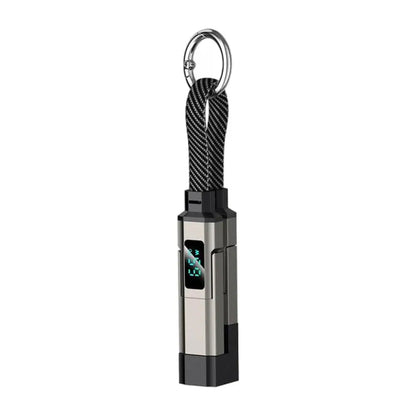4-in-1 Keychain Charging Cable with LED Display – USB-C Fast Charge