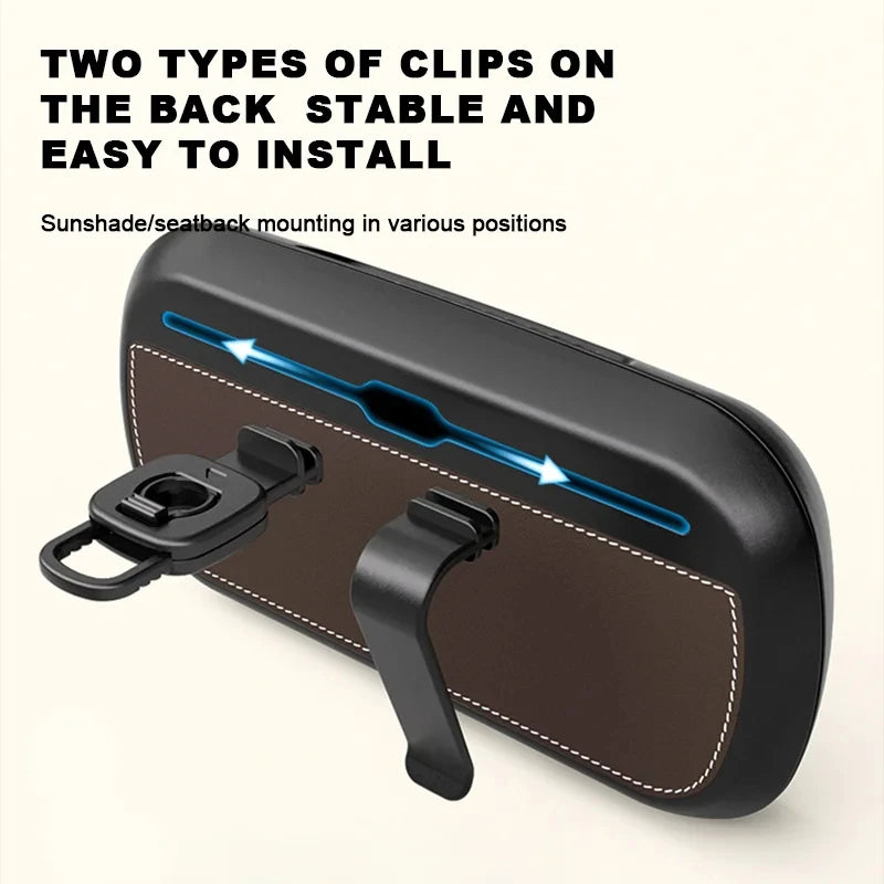 Leather Car Tissue Box – Sun Visor & Seat-Back Holder