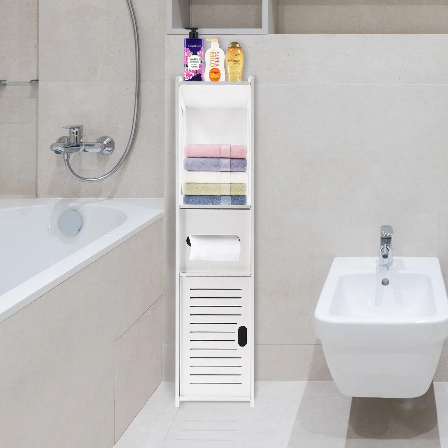 3-Tier Freestanding Bathroom Storage Cabinet – Waterproof PVC