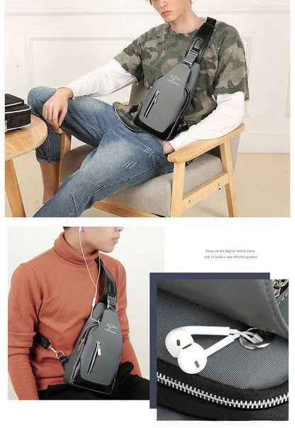 Men's Chest Bag New Fashion Korean Style Casual Sports Water Proof Oxford Chest Crossbody Bags for Men Shoulder Messenger Bag
