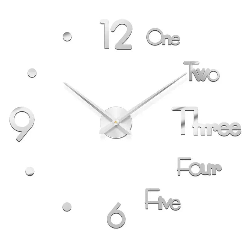 Large 3D Luminous Acrylic Wall Clock – DIY European Style