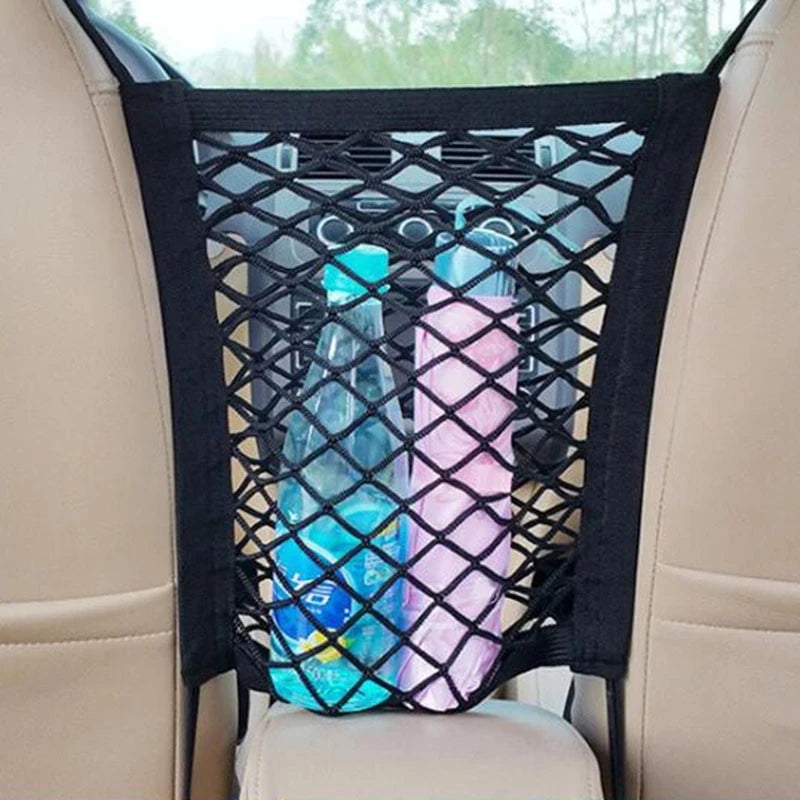 Car Seat Gap Storage Net Bag – Elastic Mesh Organiser & Pet Barrier