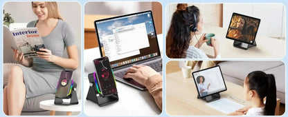 2-in-1 Phone Stand & Bluetooth Speaker with RGB Light