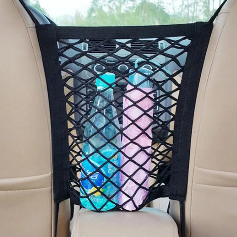 Car Seat Gap Storage Net Bag – Elastic Mesh Organiser & Pet Barrier