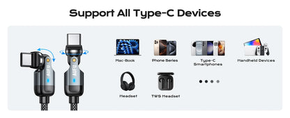 AUFU USB C Cable 60W 3A Fast Charging Cable USB C to Type C Cable for iPhone 16 15 Pro Max Samsung Galaxy S25 Ultra S24 MacBook