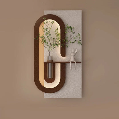 3D LED Sandstone Wall Painting with Hydroponic Plants
