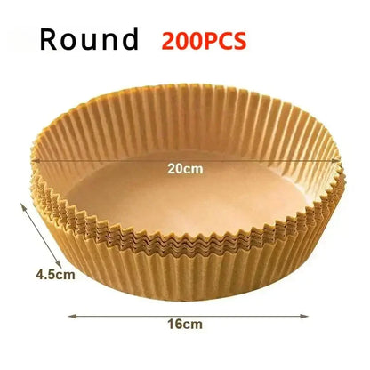 Air Fryer Disposable Paper Liners – Square & Round, Non-Stick Parchment (50–300 pcs)