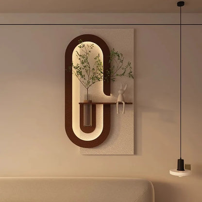3D LED Sandstone Wall Painting with Hydroponic Plants