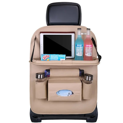 Car Seat Back Organiser with Foldable Tray