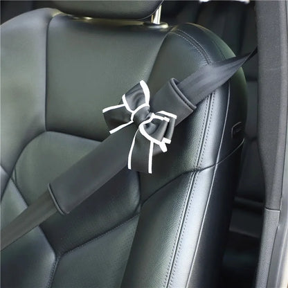 2pcs Seat Belt Covers Car Shoulder Pad Seat Belt Car Accessories for Adults Youth Kids Interior Princess Bow Decor Car