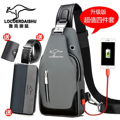 Men's Chest Bag New Fashion Korean Style Casual Sports Water Proof Oxford Chest Crossbody Bags for Men Shoulder Messenger Bag