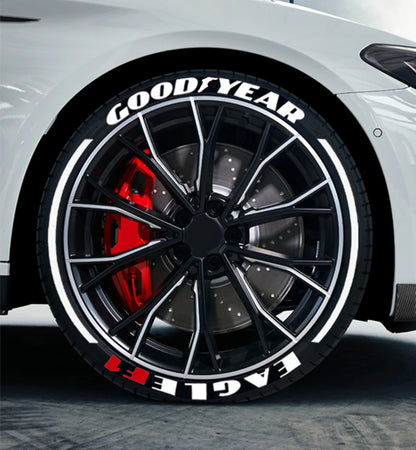 3D Car Tyre Lettering Stickers – Universal Wheel Decals (Set for 4 Tyres)