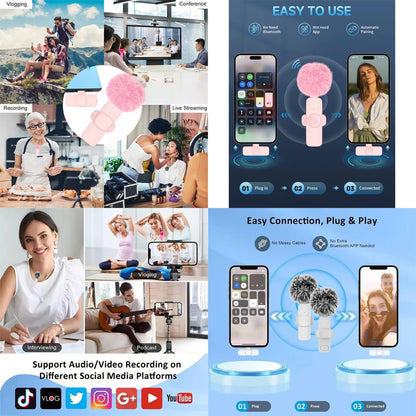 Wireless Lavalier Microphone – Mini Mic for iPhone, Android & PC