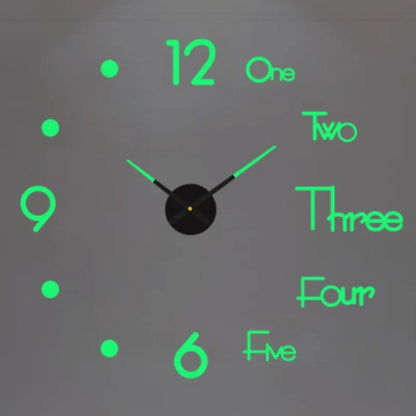 Large 3D Luminous Acrylic Wall Clock – DIY European Style