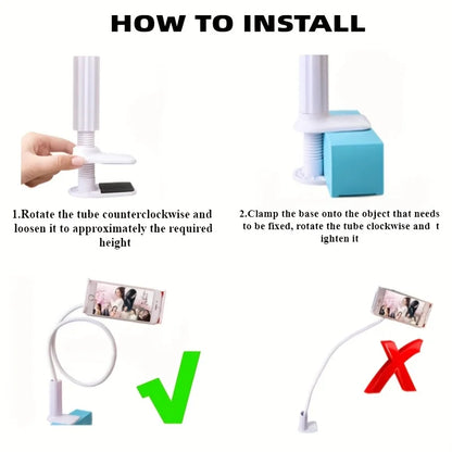 Flexible Gooseneck Phone Holder – Bed & Desk Clamp Stand