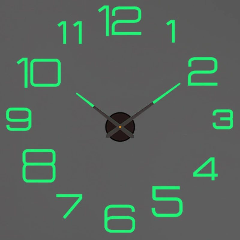 Large Roman Numeral Acrylic Mirror Wall Clock – DIY 3D Sticker