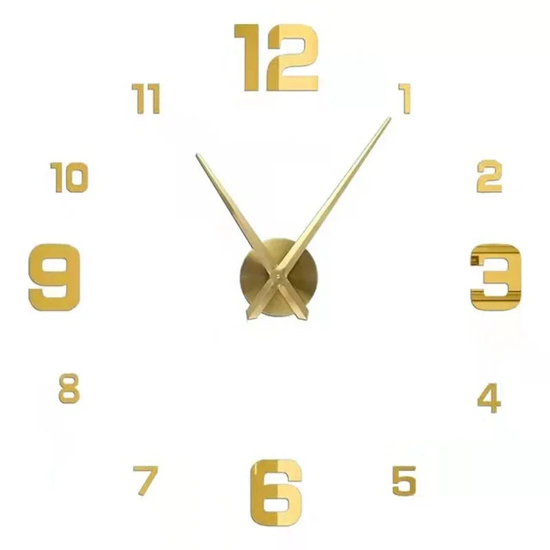 Large 3D Luminous Acrylic Wall Clock – DIY European Style