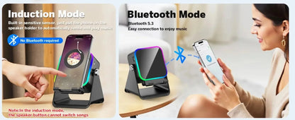 2-in-1 Phone Stand & Bluetooth Speaker with RGB Light