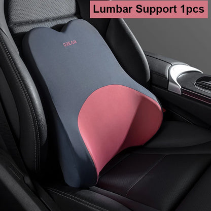 Car Lumbar Support Headrest Neck Pillow Support Universal Soft Neck Pillows Cushion Car Memory Foam Lumbar Pillow Back Support