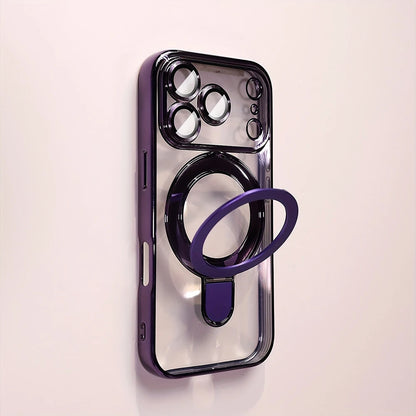 Luxury Plating Magnetic Bracket Phone Case For iPhones
