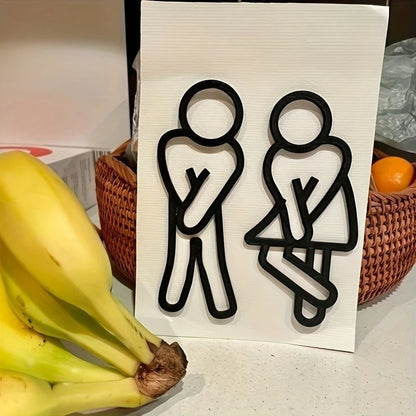 Funny Bathroom Door Sign – Acrylic Restroom Wall Sticker