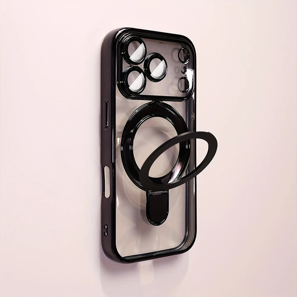 Luxury Plating Magnetic Bracket Phone Case For iPhones