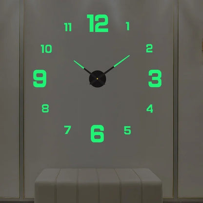 Large 3D Luminous Acrylic Wall Clock – DIY European Style