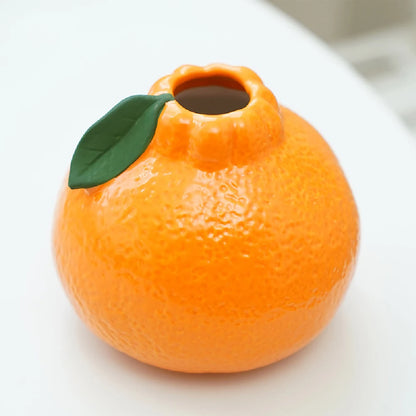 Ceramic Orange Fruit Bud Vase – Decorative Tabletop Centrepiece