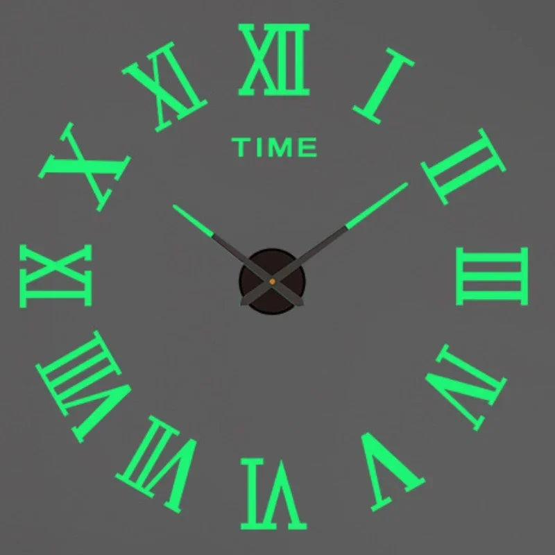 Large 3D Luminous Acrylic Wall Clock – DIY European Style
