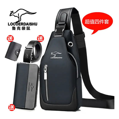 Men's Chest Bag New Fashion Korean Style Casual Sports Water Proof Oxford Chest Crossbody Bags for Men Shoulder Messenger Bag