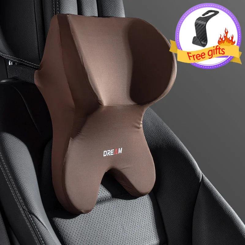 3D Memory Foam Car Headrest & Lumbar Support Pillow