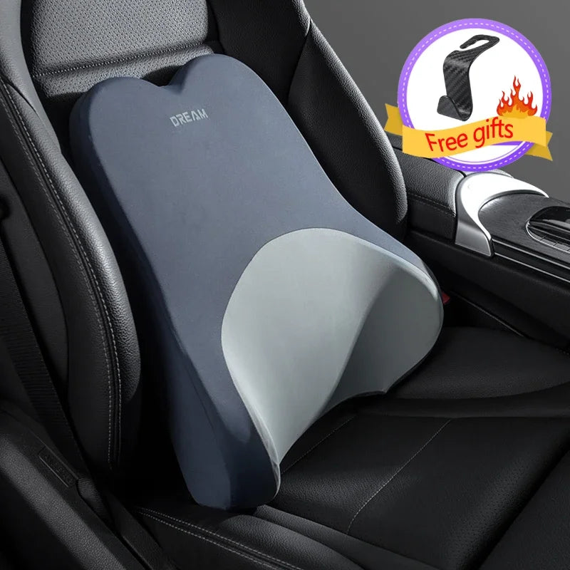 3D Memory Foam Car Headrest & Lumbar Support Pillow