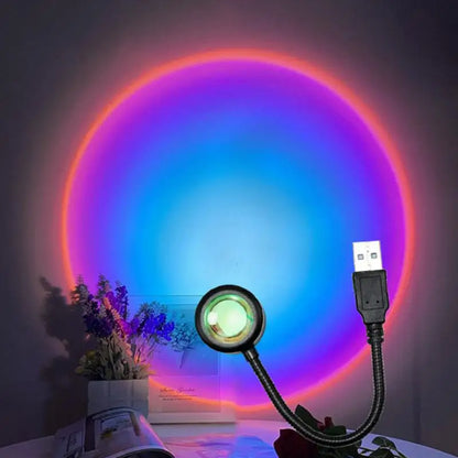 RGB Sunset Projection Night Light – USB LED Lamp for Home & Photography
