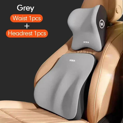 Memory Foam Car Headrest & Lumbar Pillow