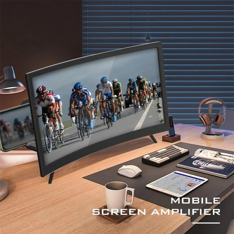 12" Curved Phone Screen Magnifier – 3D HD Video Amplifier