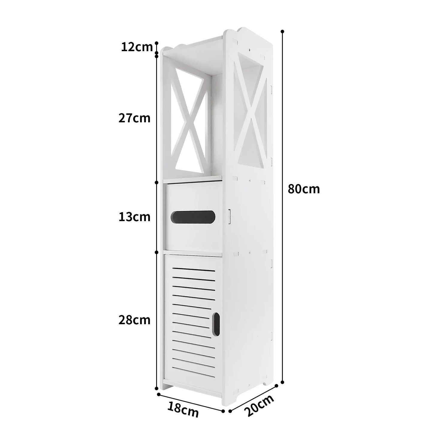 3-Tier Freestanding Bathroom Storage Cabinet – Waterproof PVC