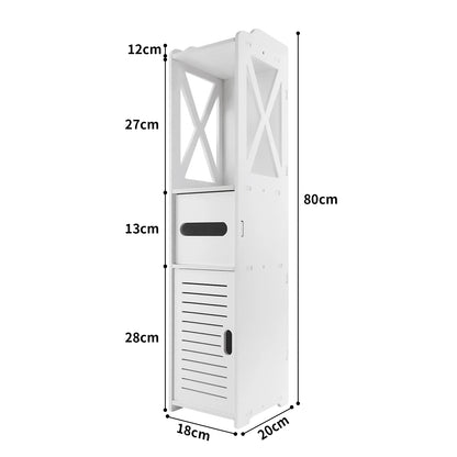 3-Tier Freestanding Bathroom Storage Cabinet – Waterproof PVC