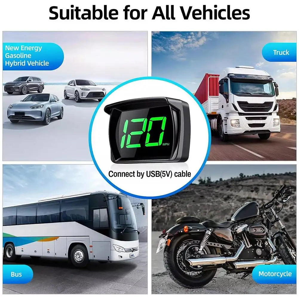 Car HUD GPS Speedometer – Universal Plug & Play Head-Up Display
